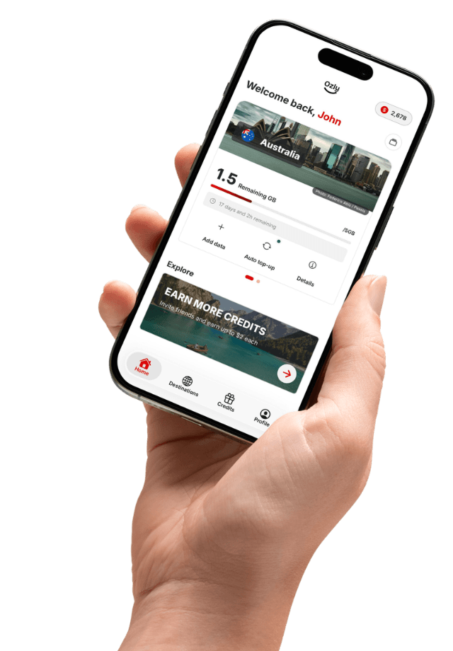 Ozly app shown on a phone